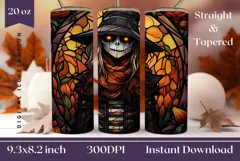 Scarecrow Tumbler Wrap, Halloween Tumbler Sublimation Product Image 1