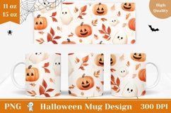 Halloween Mug Wrap, Halloween Print, Floral Mug Design Product Image 1