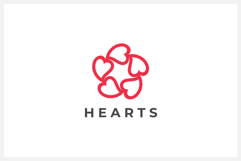 Hearts Flower Vector Logo Design Template Product Image 1