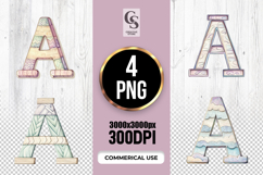 Fantasy Letter A Watercolor Alphabet Clipart Sublimation PNG Product Image 1