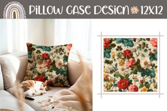 Floral Pillow Design, Vintage Flowers Pillow Case PNG Product Image 1