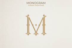 M Monogram Logo, Elegant Initial Monogram Product Image 1