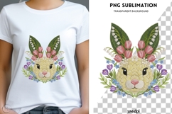 Faux Embroidered bunny png design for T-shirts Product Image 1