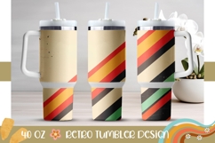 Retro Stripes Tumbler Design, Abstract 40 Oz Tumbler PNG Product Image 1