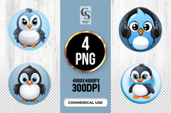 Cute Penguin Clipart Sublimation PNG Product Image 1