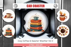 Car Coaster Cozy Coffee Weather Product Image 1