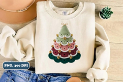 Crochet Yarn Christmas Tree PNG, Christmas tree PNG Product Image 2