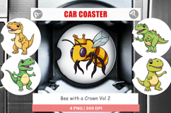 Car Coaster Bee with Crown Product Image 1