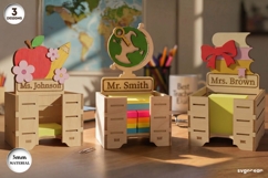 Teacher Sticky Note Holder SVG Bundle | Glowforge | Gift Product Image 1