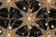 Luxury Black and Gold Glitter Starburst Seamless Pattern Product Image 1