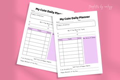 Cute Daily Planner Canva Template Pastel Aesthetic Product Image 1