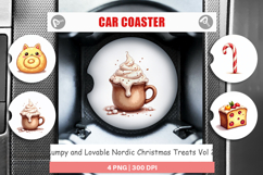 Nordic Christmas Treats Car Coaster Product Image 1