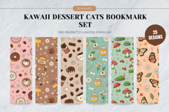 Kawaii Dessert Cats Bookmark Set,Cute Sweet Treat Kittens Product Image 1