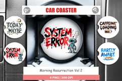 Caffeinated Chaos Quotes Car Coaster Product Image 1