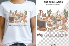 Just A Chilling Goose PNG | Cozy Goose Clipart | Funny Goose Product Image 1