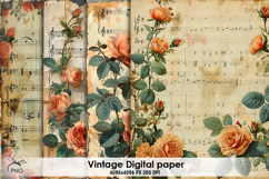 Vintage digital paper, background clipart Product Image 1