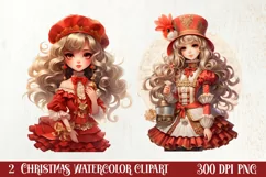 Christmas Blonde Girl Clipart Sublimation, Christmas Clipart Product Image 2