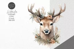 Christmas clipart, Reindeer clipart, Winter clipart Product Image 1