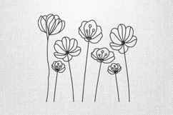 Minimalist Bloom Line Art Embroidery Design Product Image 1