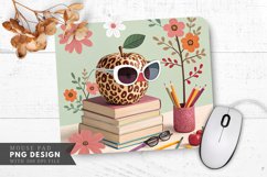 Leopard Apple School Vibes Mouse Pad PNG Design Product Image 1