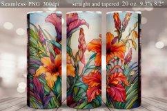 Tropical Flowers Tumbler Sublimation Wrap 20 oz Product Image 1