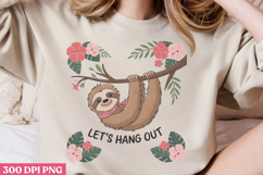 Let&#039;s Hang Out PNG, Sloth Sublimation PNG Product Image 2