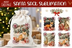 Vintage Winter Animals Santa Sack Design, Christmas Gift Bag Product Image 1