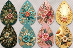 Round earrings | 8 Designs of with Embroidery 3D, PNG Product Image 2