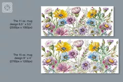 Wild Flower mug PNG sublimation. 11 & 15 oz mug wrap PNG Product Image 2