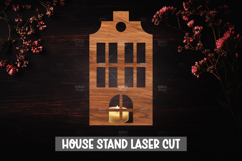 12 3D House Christmas Candle Holder Laser Cut Design Product Image 2