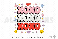 XOXO Sublimation PNG, Valentine’s XOXO PNG Design Product Image 1