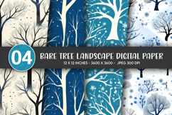 Bare Tree Landscape Digital Paper Product Image 1