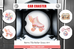 Retro 70s Roller Disco Art Car Coaster Product Image 1