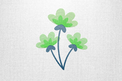 Minimal Green Clover Floral Embroidery Design File Product Image 1