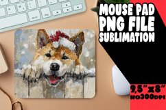 Christmas Peeking Dog Sublimation Mouse Pad Winter Product Image 1