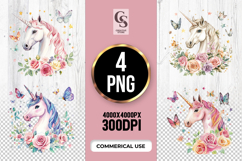 Butterfly Unicorn Clipart Sublimation PNG Product Image 1