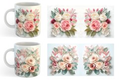 3D Flowers Mug Wrap | Sublimation Coffee Cup Product Image 4