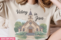 Victory In Jesus PNG, Retro Church Sublimation Product Image 2