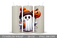 Cute Ghost Tumbler Sublimation. Ghost Halloween Tumbler Product Image 1