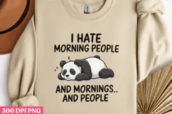 I HATE MORNING PEOPLE PNG, Lazy Sublimation PNG Product Image 2