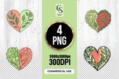 Leafy Botanical Heart Bookmark Sublimation Product Image 1