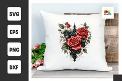 Heart Rose Flower SVG, Heart Rose Flower png Product Image 1