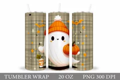 Cute Ghost Tumbler Sublimation. Ghost Halloween Tumbler Product Image 1