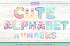 Cute Pastel Alphabet Letters &amp; Numbers,Kawaii Floral Heart Product Image 1