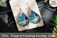 Tropical Beach Teardrop Earring, Hawaii Earrings Template Product Image 1