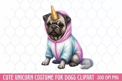 Cute Unicorn Costume For Dogs, Unicorn Watercolor Product Image 2