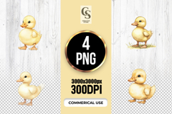 Cute Baby Duckling Clipart Sublimation PNG Product Image 1