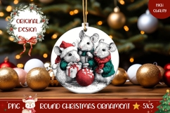 Cartoon Christmas Mice Ornament, Christmas Ornament Product Image 1