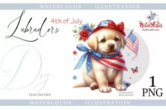 cute three labrador puppies for the 4th of july. kawaii Product Image 1