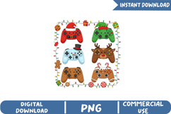 Cute Game Controller Sublimation,Christmas Png Product Image 1